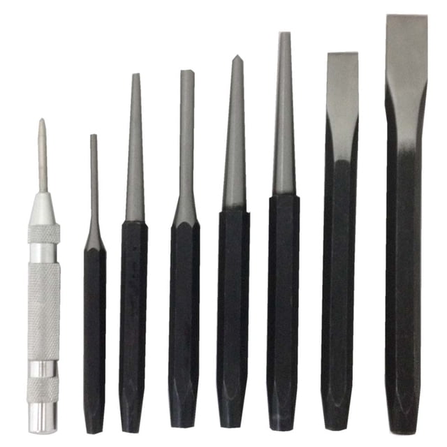 WEDGE 8-Piece Punch & Chisel Set | Extra Strong Alloy Steel | Precision ...