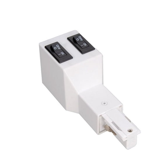 WEDL-10A-WT-WAC Lighting-120V W-Track 10-Amp Current Limiter - Live End Left-White Finish