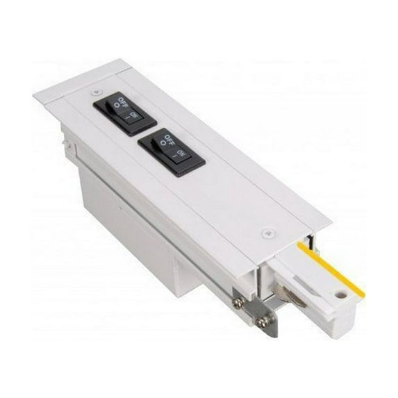 WEDL-RT-2A-WT-WAC Lighting-Accessory - 120V 2.5-Amp W-Recessed Track Flangeless Live End Right Current Limiter-White Finish