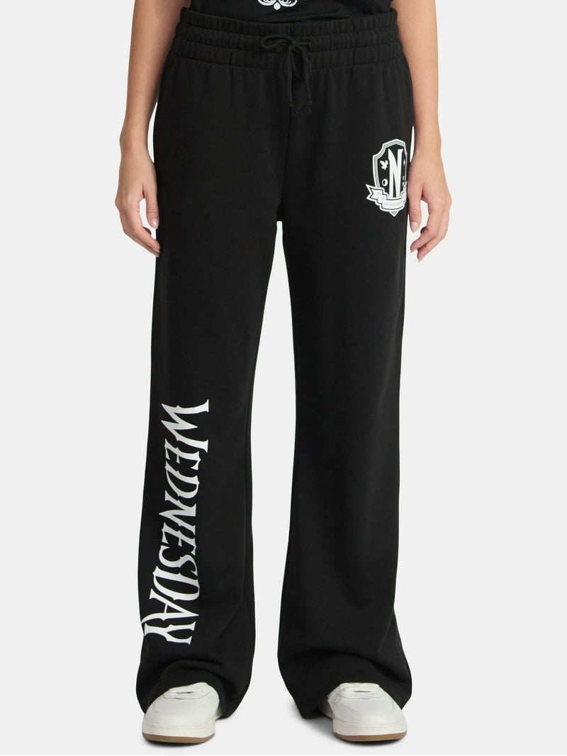 Wednesday, Juniors Graphic Pants, Badge Logo, Sizes XXS-2XL