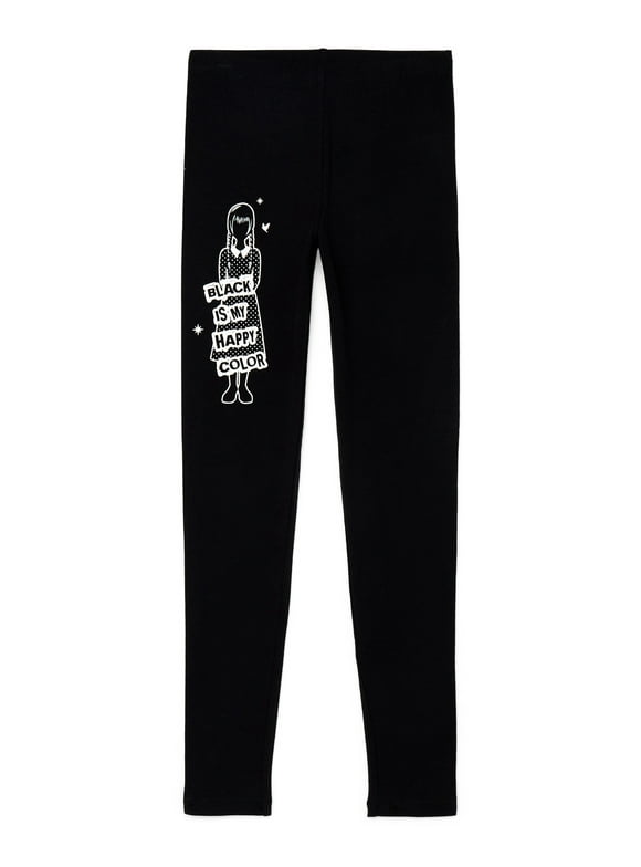 Wednesday Addams Girls Halloween Graphic Legging, Sizes 4-16