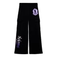 thumbnail image 1 of Wednesday Addams Girls Halloween Wide Leg Fleece Pants, Sizes 4-16, 1 of 3