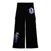 Wednesday Addams Girls Halloween Wide Leg Fleece Pants, Sizes 4-16