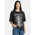 thumbnail image 1 of Wednesday Addams Women’s Solitude Suits Me Graphic Cotton Tee with Short Sleeves, Sizes XXS-2XL, 1 of 5