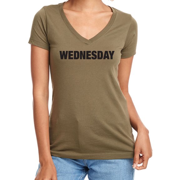 WEDNESDAY (worn on Monday) Womens V-Neck Tee