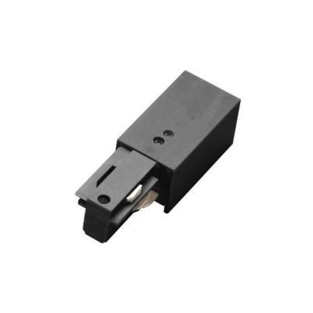 Black Right Live End Connector for Track Lighting