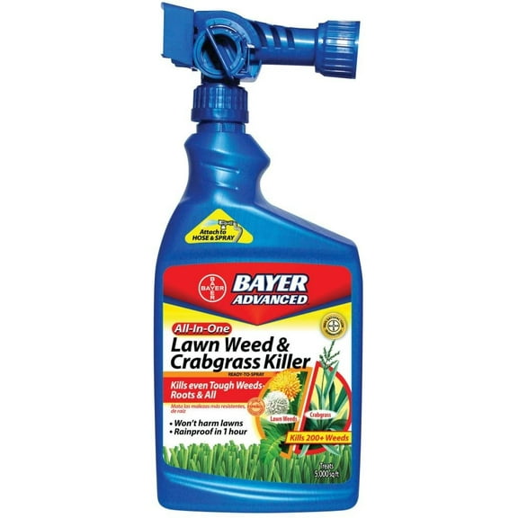 Bayer Weed & Crabgrass Killer Liquid - Weed & Grass Killer - Pack of 5, 32oz