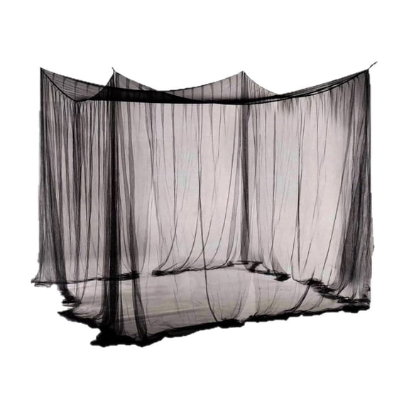 WEEEANT 118in Large Outdoor Mosquito Net for Patio Gazebo, Black Rectangular Mesh Netting for Camping, Picnic, and Garden Deck Protection