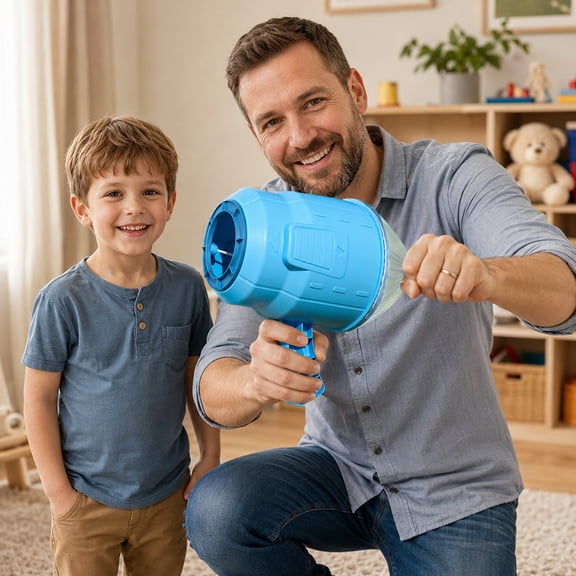 WEEEANT STEM Physics Air Cannon Launcher Handheld Science Experiment Tool for Indoor Learning Games, Sky Blue Color, Educational Teaching Aid