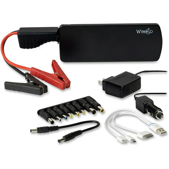 WEEGO JS18 Jump Starter 2100 Peak 600 Cranking Amps Lithium Ion Power Pack USB, Flashlight