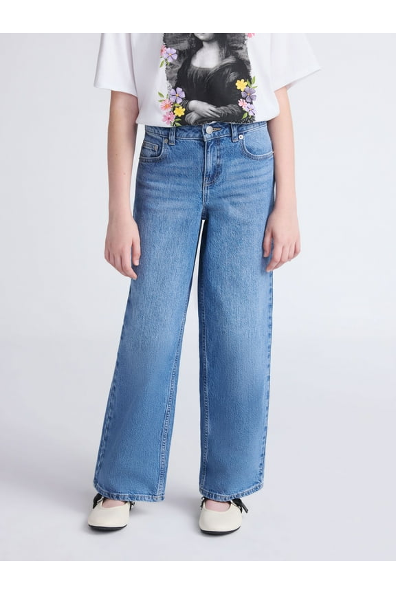 Girls Baggy Straight Jeans, Sizes 5-18
