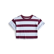 Weekend Academy Girls Stripe Boxy Tee, Sizes 4-18
