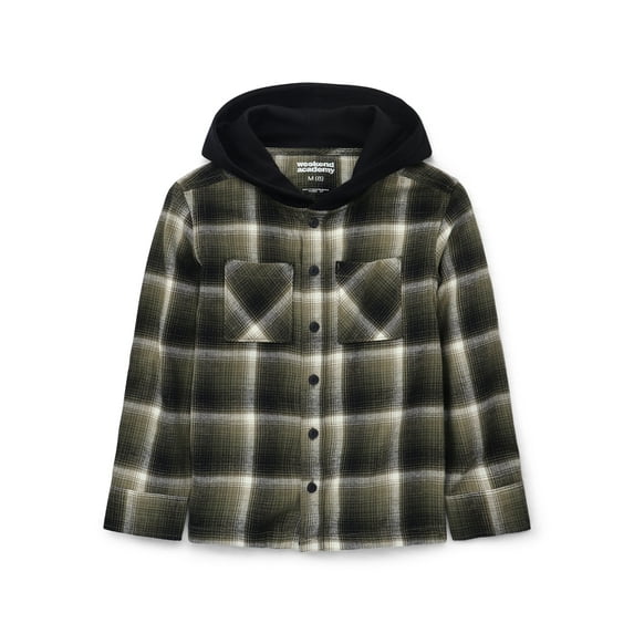 Weekend Academy Boys Hooded Flannel Shacket, Sizes 4-18