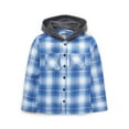 thumbnail image 1 of Weekend Academy Boys Hooded Flannel Shacket, Sizes 4-18, 1 of 4