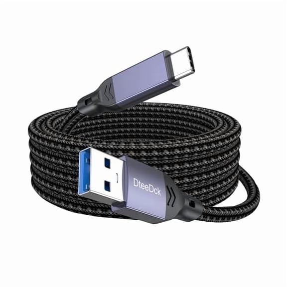 WEEKS 15 Ft USB C Cable Long, SuperSpeed 5Gbps Data Transfer & 2.4A Fast Charging USB A to Type C Cord for Xbox PS5 Game Controller iPhone 16/15 Android Phone, Tablet, Sturdy Aluminum & Braided