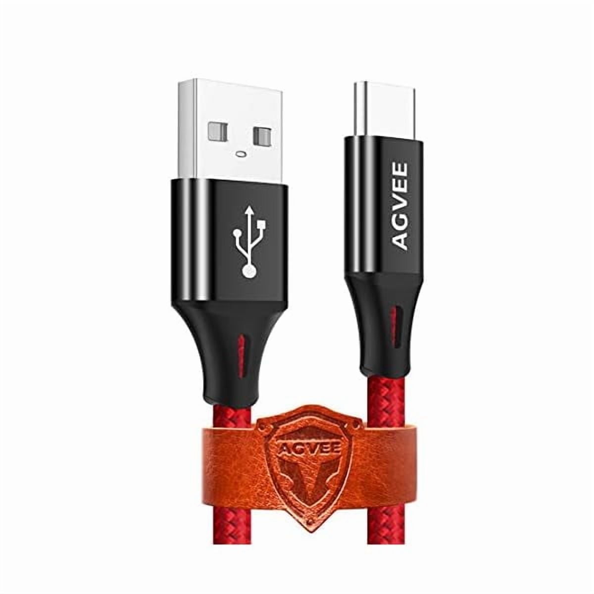 WEEKS 2 Pack 10ft USB-C Cable, Extra Long Braided Type-C Charging Cord Fast Android Phone Charger Wire, Seamless USBC End Tip for Samsung S10 S10e S9 S8 A10e, Note 9 8, LG Stylo 4 5, Red
