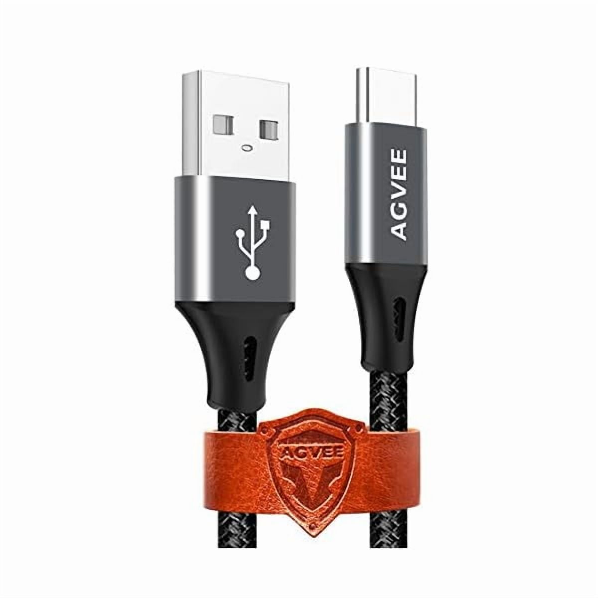WEEKS 2 Pack 15ft USB-C Cable, Extra Long Braided Type-C Charging Cord Fast Android Phone Charger Wire, Seamless USBC End Tip for Samsung S10 S10e S9 S8 A10e, Note 9 8, LG Stylo 4 5, Dark Gray