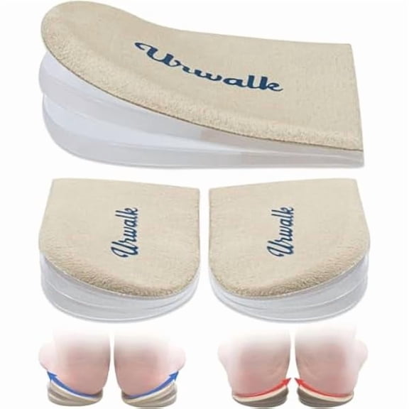 WEEKS 3 Layers Adjustable Supination & Over-Pronation Corrective Shoe Inserts, Medial & Lateral Heel Wedge Insoles for Foot Alignment, Knee Pain, Bow Legs, Osteoarthritis (Beige - Large)