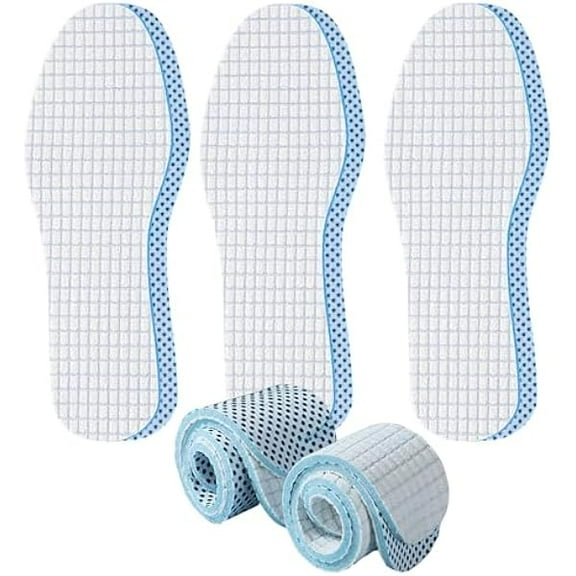 WEEKS 3 Pair Terry Sockless Insoles Anti-Slip Cotton Insoles Washable Barefoot Inserts Absorbs Sweat & Controls Odor