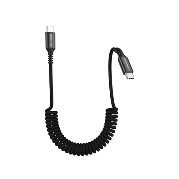 WEEKS Coiled USB C to USB C Cable 2Pack, Charger Cable for CarPlay Compatible with iPhone 16, 15, Samsung Galaxy S24 / S23, Google Pixel, Tablet,Braided