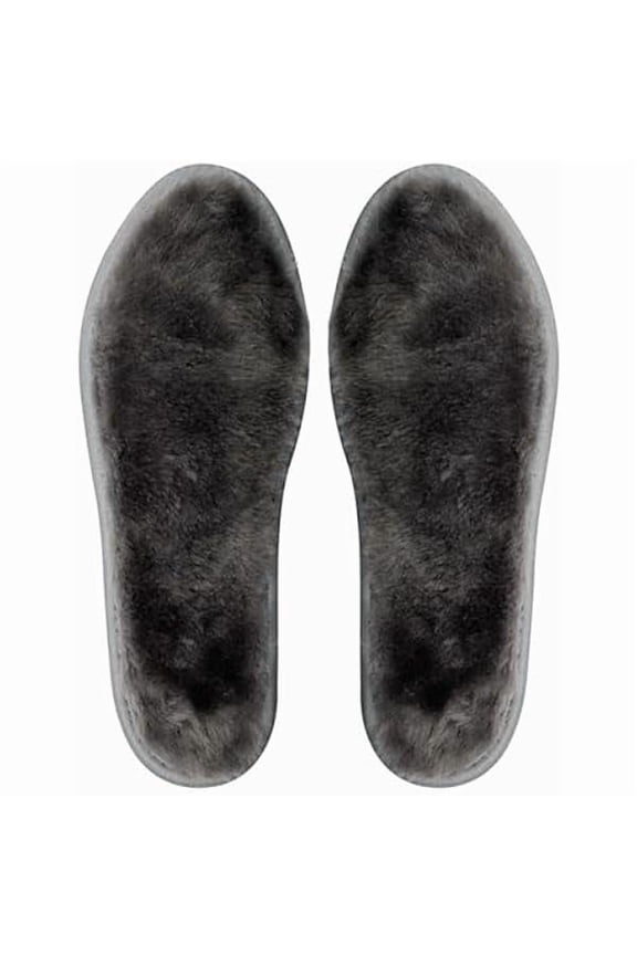 Men's Sheepskin Insoles Winter Boot Inserts Premium Extra Thick Shearling Inserts Replacement Warm Furry Wool Shoe Insole Fleece Slipper Inserts Grey US 10/EU 43