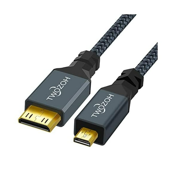 WEEKS Micro HDMI to Mini HDMI Cable, Mini HDMI Male to Micro HDMI Male Cable, Micro HDMI Type D Male to Mini HDMI Type C Male Cable Support 3D/4K 1080p 1.6Ft