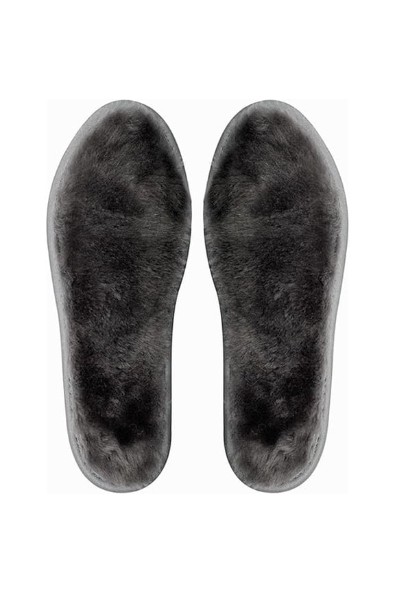 Women's Sheepskin Insoles Winter Boot Inserts Premium Extra Thick Shearling Replacement Warm Furry Wool Shoe Insole Fleece Slipper Inserts Grey US 7/EU 38