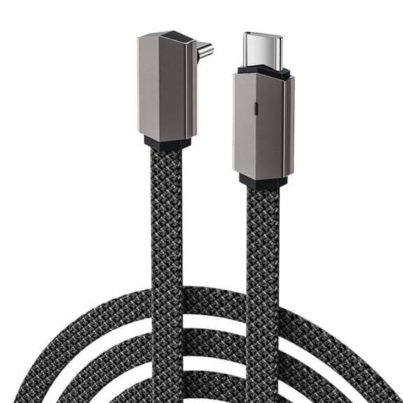 WEEKS USB C Cable 1ft, 60W Type C Charger Fast Charging, Nylon Braided Right Angle USB-C Cable, 90 Degree C Cord Charger for iPhone 16/15 Pro Max, Apple MacBook Pro, iPad, Pixel, Samsung Etc.