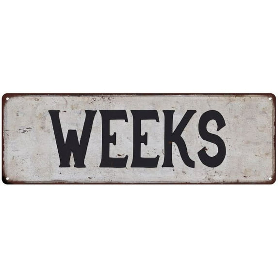 WEEKS Vintage Look Rustic Chic Metal Sign 8x24 108240036314