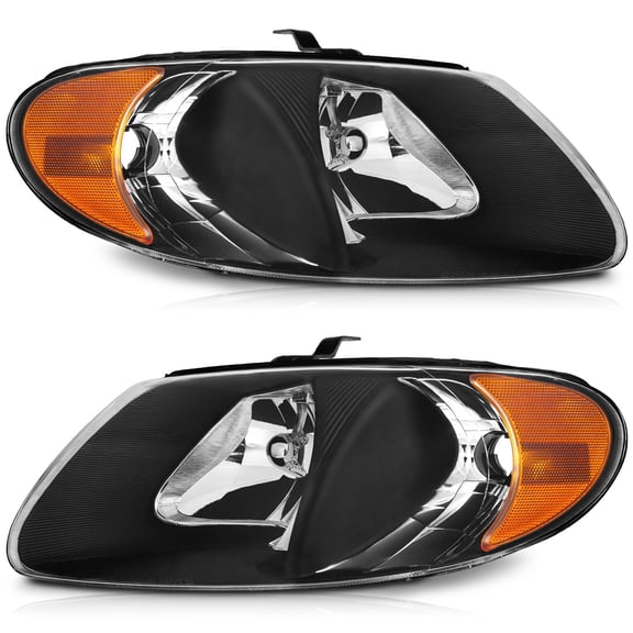 WEELMOTO Headlights for 01-07 Dodge Caravan/Grand Caravan/Chrysler Town & Country with 113.3-inch Short-Wheelbase (NOT for long-wheelbase 119.3-inch) for 01-02 Grand Voyager / 01-03 Chrysler Voyager