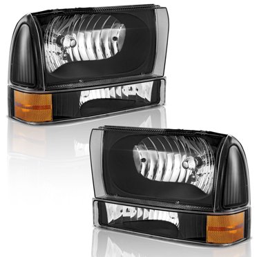 4PCS Headlights For Ford Super Duty F250/F350/F450/F550 & Excursion 1999-2004, Halogen