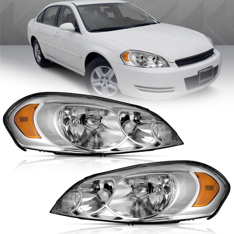 Headlights Fit For 06-13 Chevy Impala/06-07 Monte Carlo Amber Corner Smoke Lens