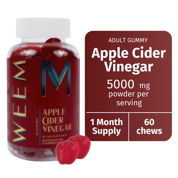WEEM- Apple Cider Vinegar Gummies, Gluten Free, Vegan, Cruelty-free 60 ct.