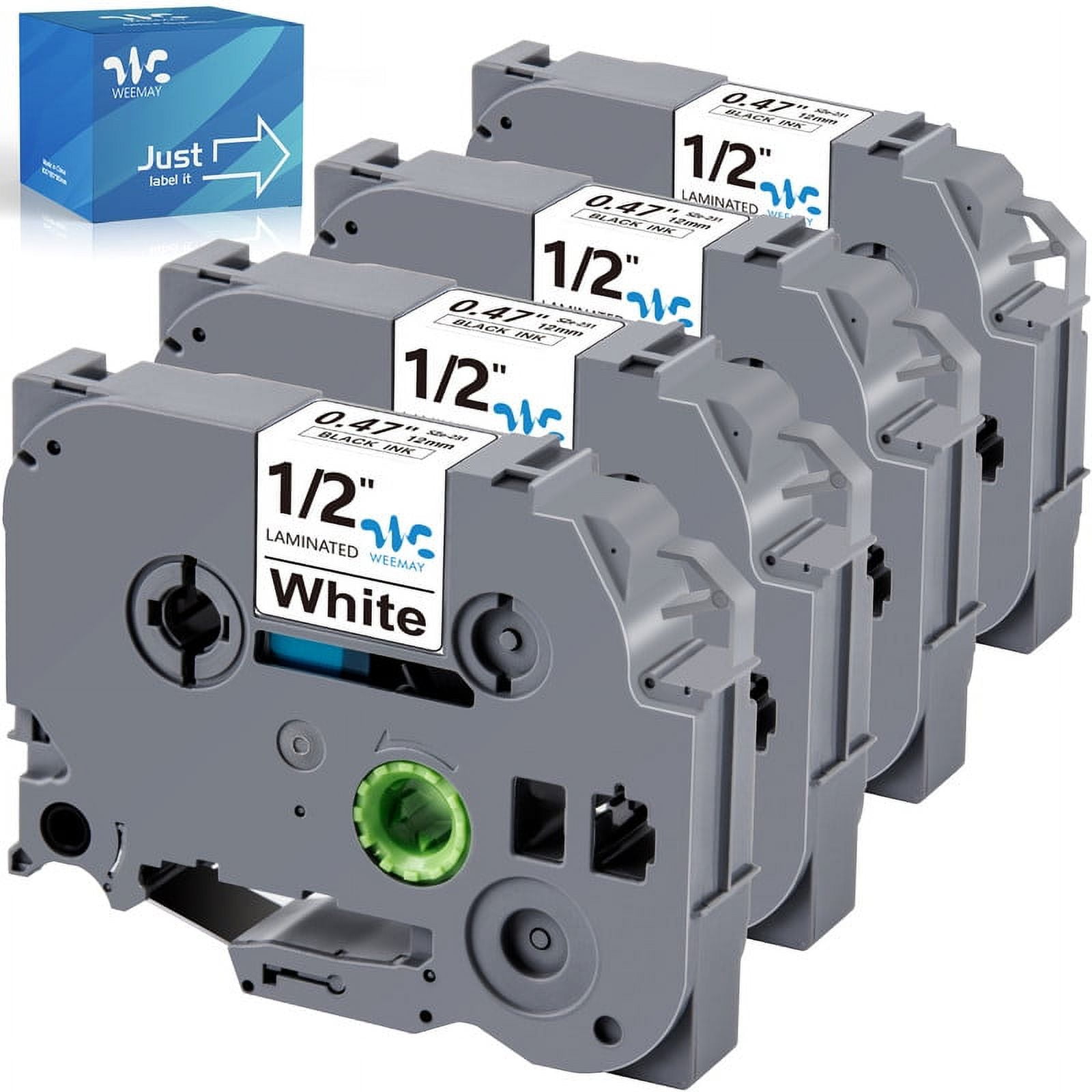 WEEMAY 4 Pack TZe231 Compatible for Brother Label Maker Tape 12mm 0.47