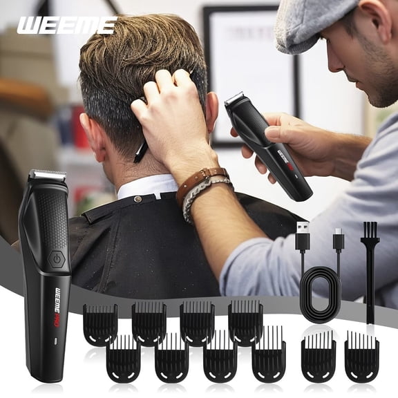 WEEME Body Hair Trimmer for Men and Women - USB Rechargeable Personal Clipper with 8 Guide Combs for Intimate Grooming