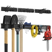 WEENEED Garage Tool Organizer Wall Mount, Heavy Duty Metal Modular Rack with 10 Adjustable Hooks