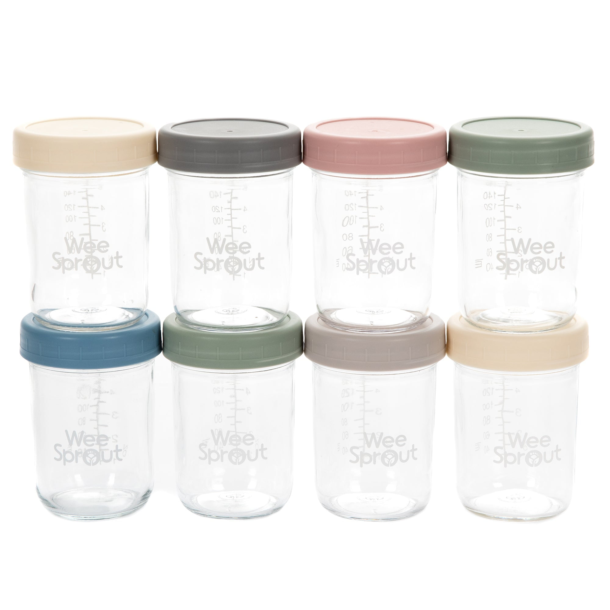WEESPROUT Glass Baby Food Storage Containers Set of 12 4 oz Glass