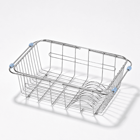 Riousery Dish Drying Rack, Stainless Steel Expandable Over Sink Dish Rack, Adjustable Dish Drainer for Kitchen Sink or Countertop, Space-Saving Design, 11.8"–16.5"