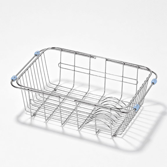 Riousery Dish Drying Rack, Stainless Steel Expandable Over Sink Dish Rack, Adjustable Dish Drainer for Kitchen Sink or Countertop, Space-Saving Design, 11.8"–16.5"