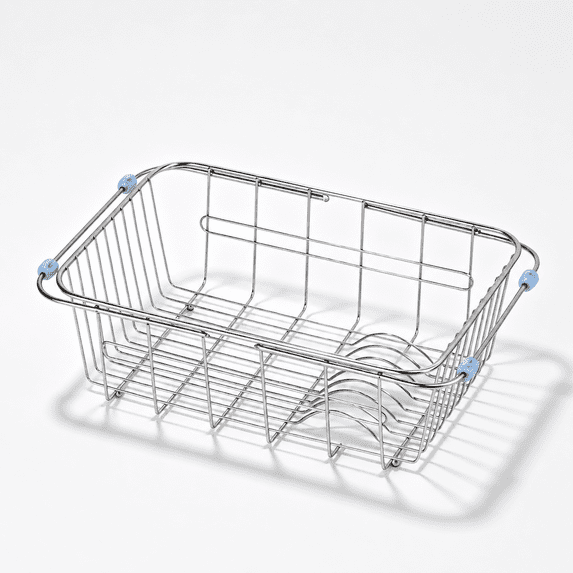 Riousery Dish Drying Rack, Stainless Steel Expandable Over Sink Dish Rack, Adjustable Dish Drainer for Kitchen Sink or Countertop, Space-Saving Design, 11.8"–16.5"