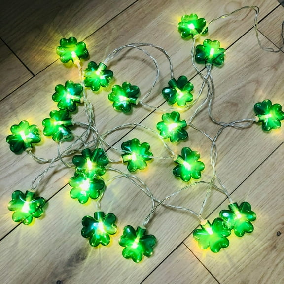 WEGFTDUOP 10ft String Lights St Patrick's Day Decorations 20 LED Green String Lights St Patricks Day Battery Operated Lights For Irish Party