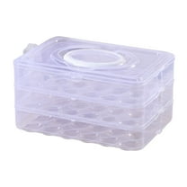 ‌WEGFTDUOP 11L 3-Layer Egg Storage Box - 72 Capacity Clear Refrigerator Organizer with Lid & Handle, Stackable Egg Tray for Kitchen Fridge Organization