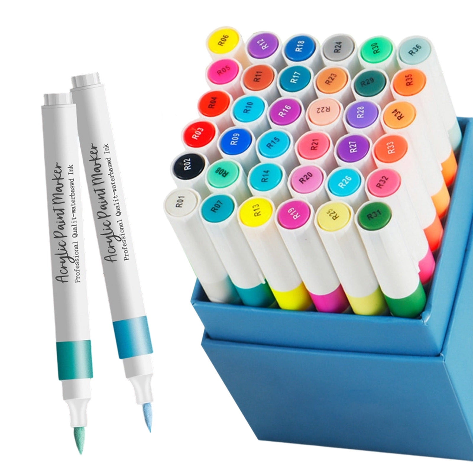 WEGFTDUOP 12 Colors Nail Art Pens - Waterproof Acrylic Paint Markers Drying Nail Tools For DIY Patterns Precision Tip For Beginners And Professionals 12ml