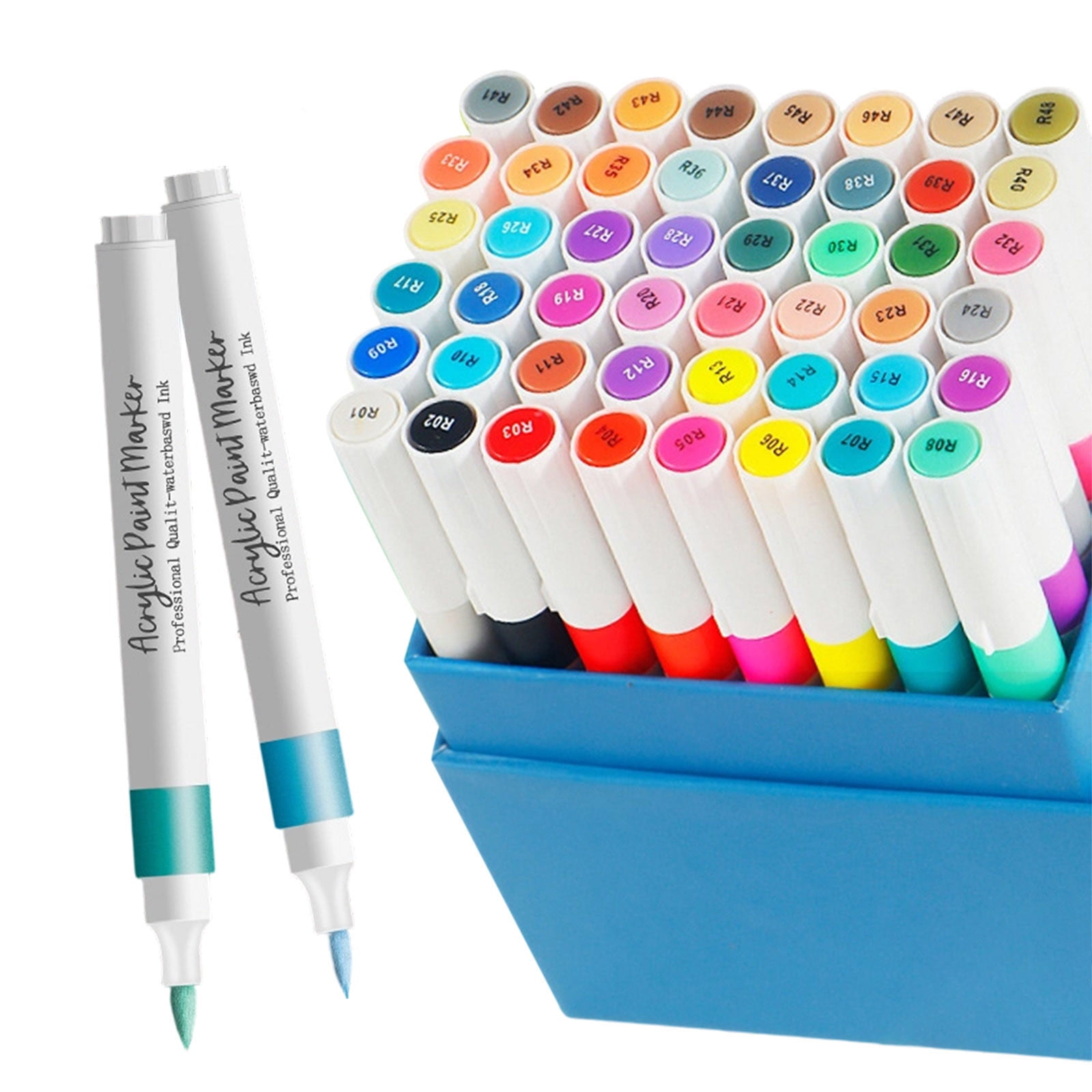 WEGFTDUOP 12 Colors Nail Art Pens - Waterproof Acrylic Paint Markers Drying Nail Tools For DIY Patterns Precision Tip For Beginners And Professionals 12ml
