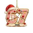 thumbnail image 1 of WEGFTDUOP 1Pc 2D Flat Acrylic Digital 67 Pendant, Classic Number 67 Element Hanging Ornament, For Indoor Wall Tree Doorway Decor, Reusable Festive Commemorative Decor, 1 of 1