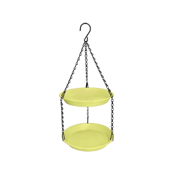 WEGFTDUOP 2-Tier Outdoor Hanging Bird Feeder, All-in-One Seed and Water Feeding Station