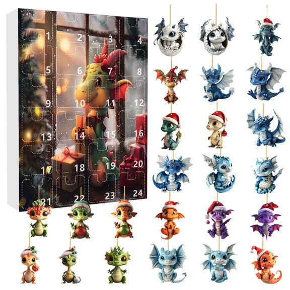 WEGFTDUOP 2025 Christmas Countdown Calendar Cute Acrylic Decoration Holiday Gifts Box For Family And Friend Holiday Products