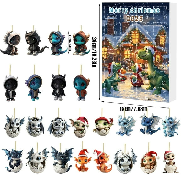 WEGFTDUOP 2025 Christmas Countdown Calendar Cute Acrylic Decoration Holiday Gifts Box For Family And Friend