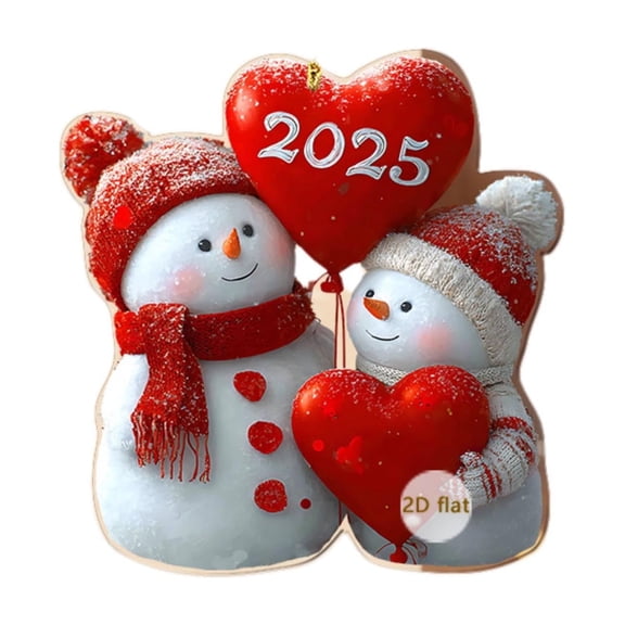 WEGFTDUOP 2025 Christmas Snowman 2D Acrylic Car Rearview Mirror Pendant Decoration