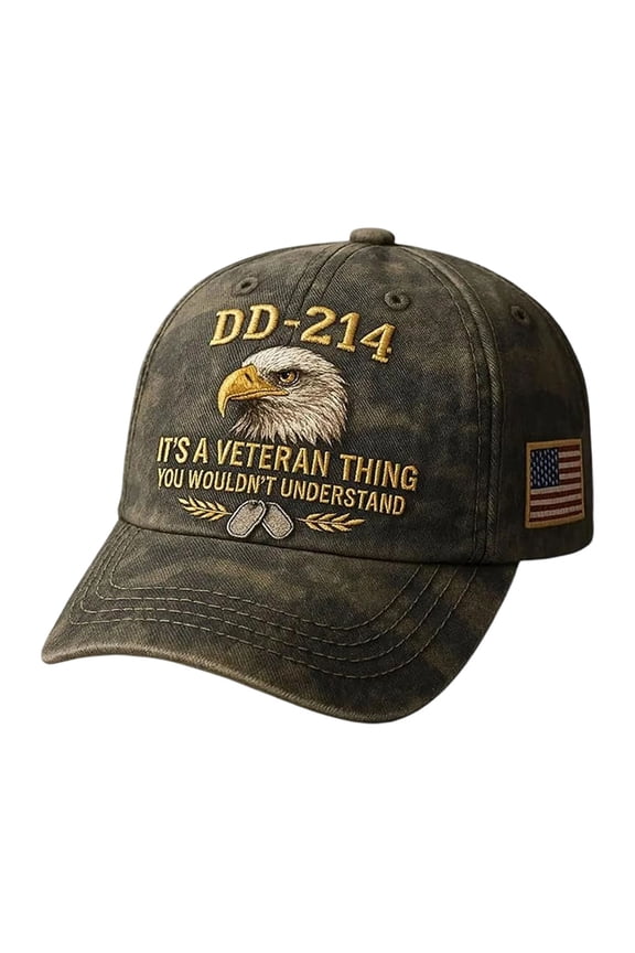 214 Veterans Matter Patriotic Baseball Cap,1Pc Adjustable Soft Breathable Fabric Hat, Military Motif 214 Element Patriotic Cap